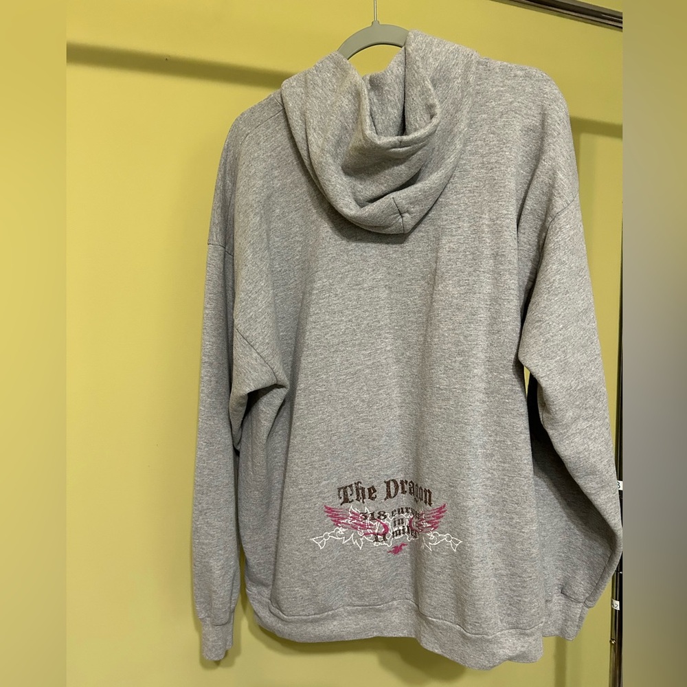 Deals Gap/Tail of the Dragon Gray Zip-Up Hoodie with Graphic - Picture 3 of 9